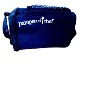 Pampered chef insulated tote bag 8x5x4.5 Mason Jar Zipper Mesh Side Pocket